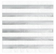 Papierowe serwetki urodziny 10 szt paski srebrne