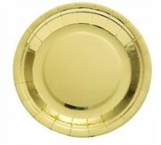 12 kompletów po 6szt ( 2,68zł netto / 3,3 brutto -1 kpl 6szt.) TALERZE TALERZYKI papierowe złote 6szt panieński