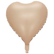 BALON foliowy beżowy SERCE matowe beżowe 45 cm