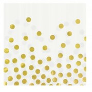 Papierowe serwetki urodziny 12 szt złote groszki
