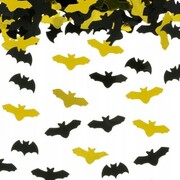 KONFETTI 15 g czarne złote nietoperze na halloween dekoracja dekoracyjne