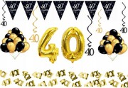 ZESTAW BALONY 40 URODZINY czterdziestka złota