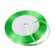 Wstążka tasiemka satynowa zielona jasna 6mm x 22m