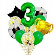 Zestaw balonów piłka nożna na trzecie 3 urodziny