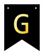 Baner czarno-złoty DIY czarny ze złotą literą flagi 12 x 16 cm litera G