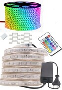 TAŚMA LED RGB 230 V ZESTAW 15 m WODOODPORNA PILOT