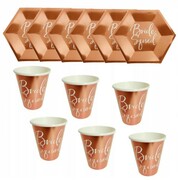 Zestaw kubki talerzyki rose gold panieński bride