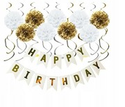 Zestaw urodzinowy baner Happy Birthday dekoracje