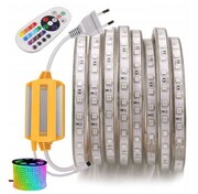 TAŚMA LED RGB 230 V ZESTAW 20 m WODOODPORNA PILOT