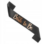 Szarfa na Wieczór Panieński czarna Bride to be