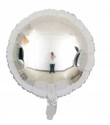 Balon foliowy okrągły srebrny metaliczny 45 cm