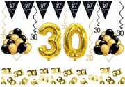 ZESTAW BALONY 30 URODZINY party trzydziestka złote