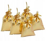 Świąteczne woreczki złote prezent 17,5x12,5cm 5szt