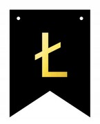 Baner czarno-złoty DIY czarny ze złotą literą flagi 12 x 16 cm litera Ł