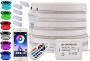 NEON LED RGB 230V ZESTAW 50m IP67 PILOT smartfon
