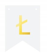 Baner DIY biały ze złotą literą flagi literka Ł