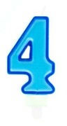Świeczka urodzinowa 4 niebieska na tort urodziny