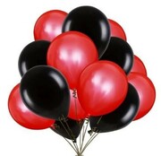Balony metaliczne czarne czerwone wesele urodziny