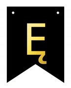 Baner czarno-złoty DIY czarny ze złotą literą flagi 12 x 16 cm litera Ę