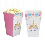 PUDEŁKA NA POPCORN 6szt na przekąski jednorożec
