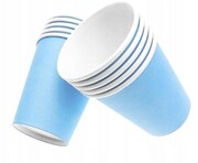 12 kompletów po 6szt ( 2,15zł netto / 2,65 brutto -1 kpl 6szt.) Kubki kubek papierowy 250ml 6 szt niebieski roczek