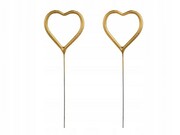 Zimne sztuczne ognie SERCE 2 szt złote świeczka