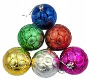 bombki choinkowe 6 sztuk kolory szyszka połysk 6cm