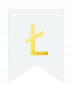Baner DIY biały ze złotą literą flagi literka Ł