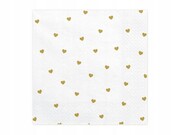 Papierowe serwetki urodziny 12 szt złote serca