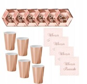 ZESTAW WIECZÓR PANIEŃSKI ROSE GOLD kubki talerze
