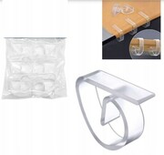 Klipsy uchwyty do mocowania obrusów przezroczyste 6 szt urodziny roczek