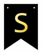 Baner czarno-złoty DIY czarny ze złotą literą flagi 12 x 16 cm litera S