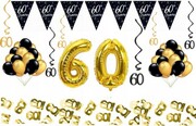 ZESTAW BALONY 60 URODZINY sześćdziesiątka złota