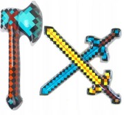 2 Miecze Topór Dmuchane MINECRAFT ŻÓŁTY NIEBIESKI