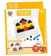 Klocki kolorowe puzzle logiczna układanka edukacyjna zestaw 59el. DIY 4 w 1