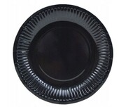 12 kompletów po 6szt ( 2,15zł netto / 2,65 brutto -1 kpl 6szt.)TALERZYKI papierowe czarne 6 szt 18cm urodziny