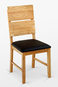 Krzesło dębowe 03 Ekoskóra czarna/biała Woodica