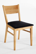 Krzesło dębowe 06 Ekoskóra czarna/biała Woodica