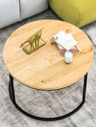 Okrągły stolik kawowy dębowy Ław03 duży Woodica