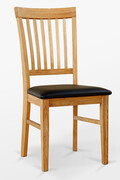 Krzesło dębowe 02 Ekoskóra czarna/biała Woodica