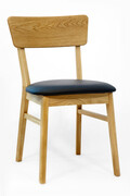 Krzesło dębowe 08 Ekoskóra czarna/biała Woodica