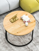 Okrągły stolik kawowy dębowy Ław03 mały Woodica