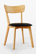 Krzesło dębowe 01 Ekoskóra czarna/biała Woodica