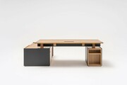 Biurko gabinetowe VIGA 2000x1800 mm z szafką i kontenerem