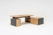 Biurko gabinetowe VIGA 1800x1800 mm z szafką i kontenerem