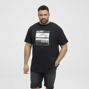 Duży T-shirt Męski Czarny 51322 NORTH LATITUDE