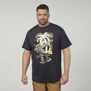 Duża Koszulka Męska T-shirt na Lato Czarny NORTH LATITUDE