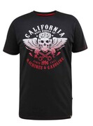 T-shirt Męski Czarny CHARLES-D555 Duże Rozmiary