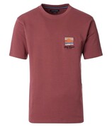 Duży T-shirt Męski z Haftem Śliwkowy CASAMODA