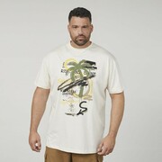 Duża Koszulka Męska T-shirt na Lato Kremowy NORTH LATITUDE
